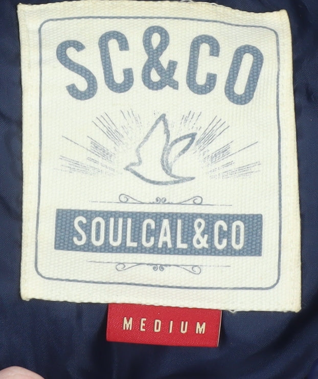 SoulCal & Co Men's Multicoloured Padded Zip Vest Medium