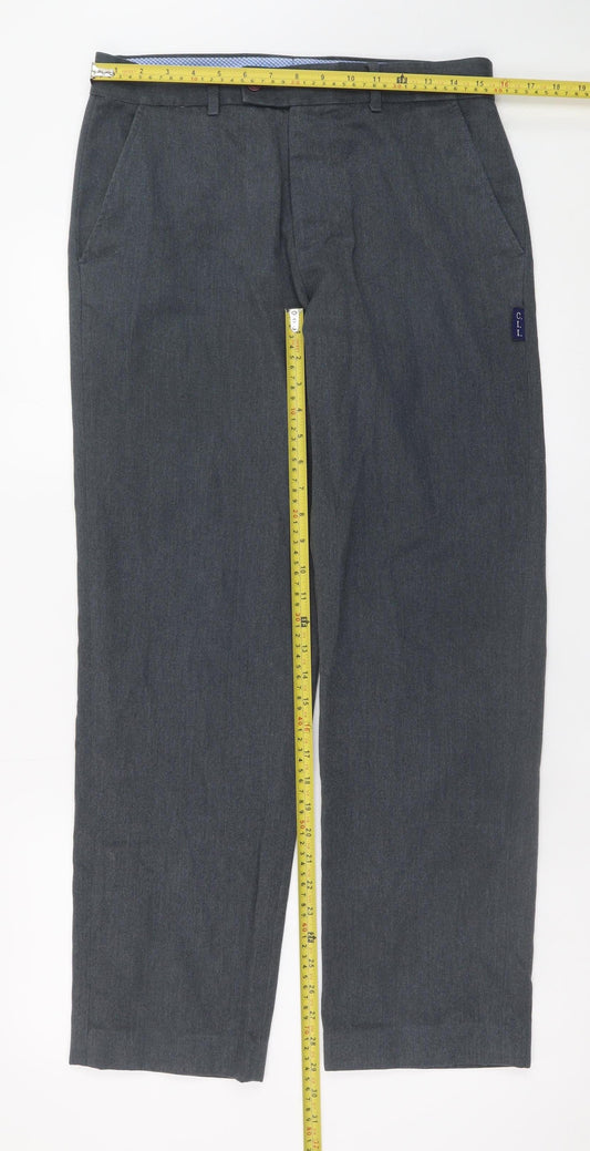 Hunter Men Grey Regular Fit Chino Trousers 32x32