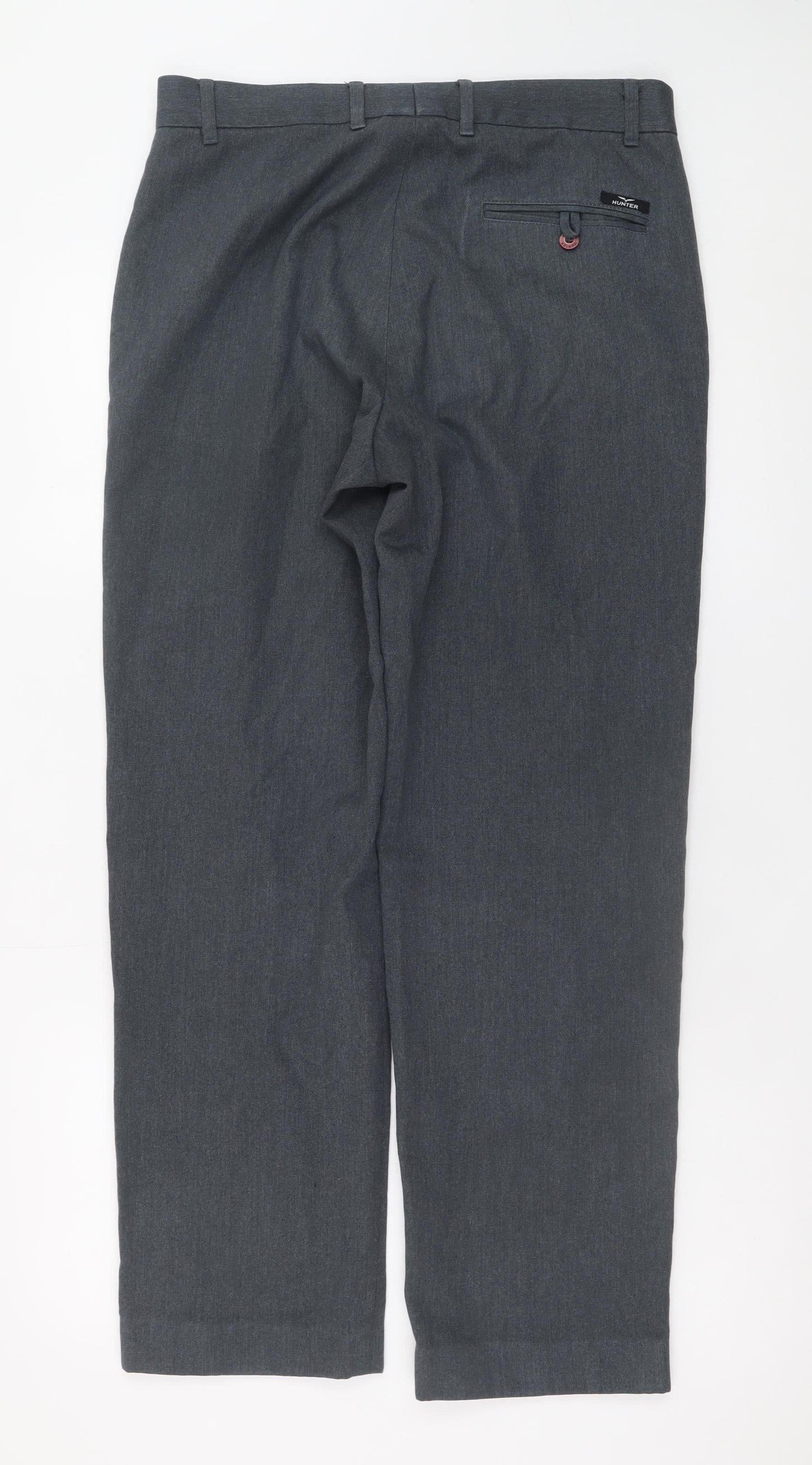 Hunter Men Grey Regular Fit Chino Trousers 32x32