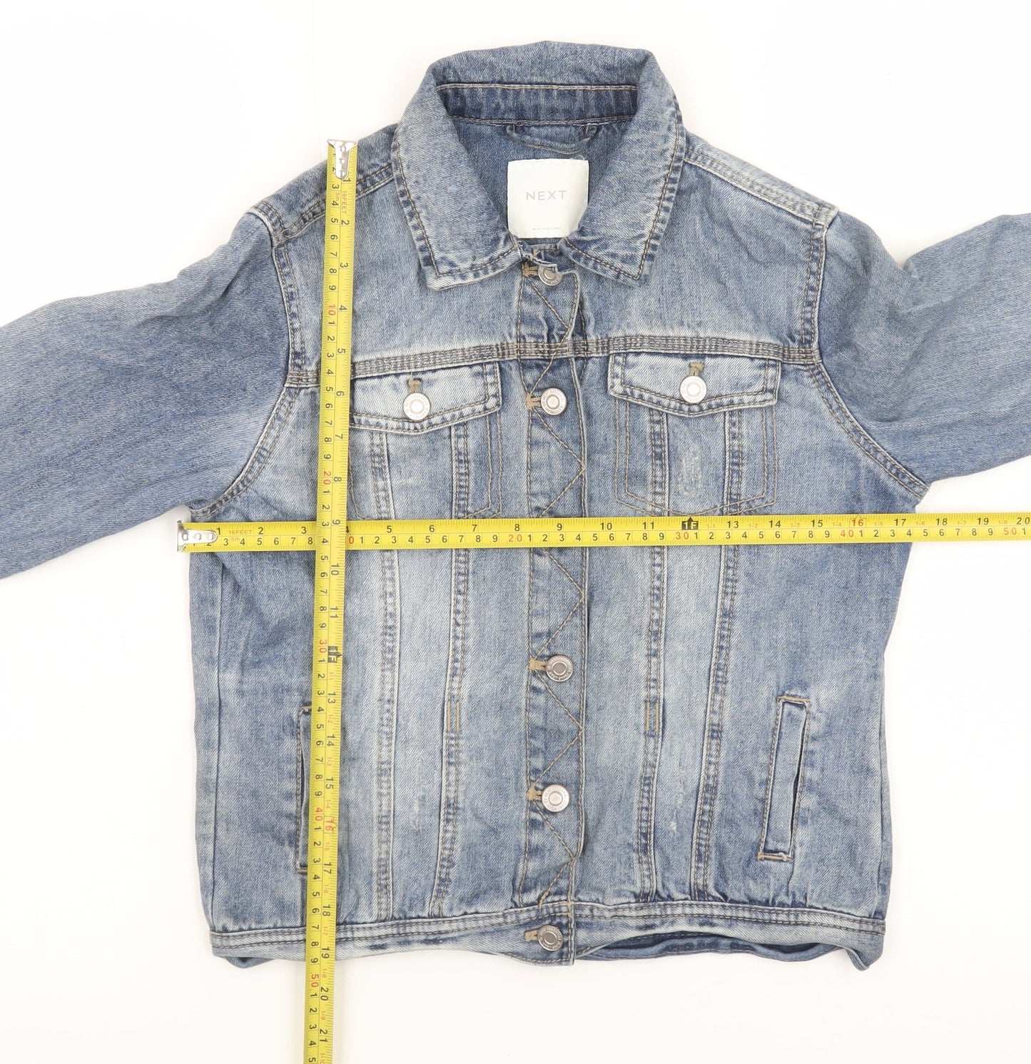 Next Teens Blue Denim Jacket 13yrs Cotton Casual Classic