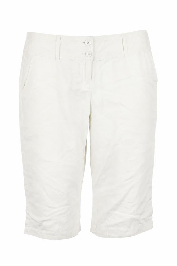 Monsoon Women Ivory Chino Cropped Trousers Size 14 Cotton Blend