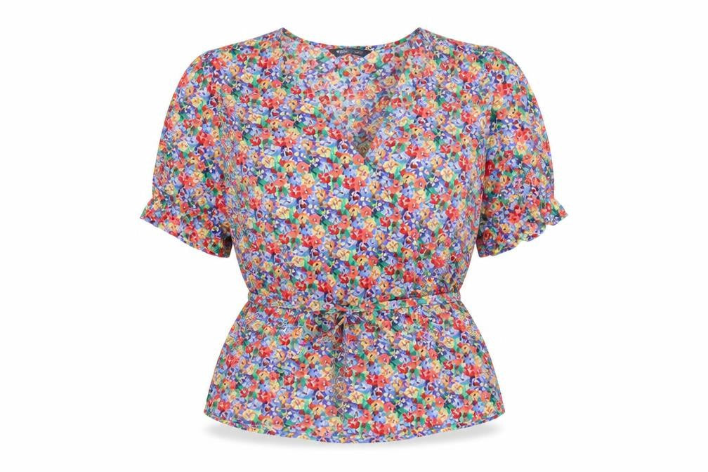 Marks & Spencer Women’s Multicoloured Floral Wrap Blouse Size 16