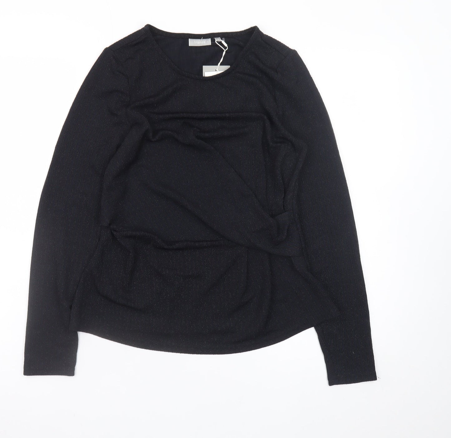 Fransa Women's Black Long Sleeve Polyester Blouse M