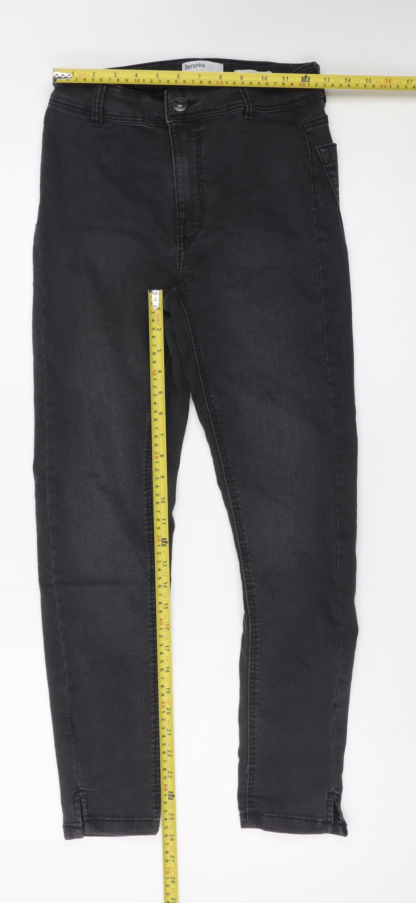 Bershka Women Black Size 10 Skinny High Rise Jeans