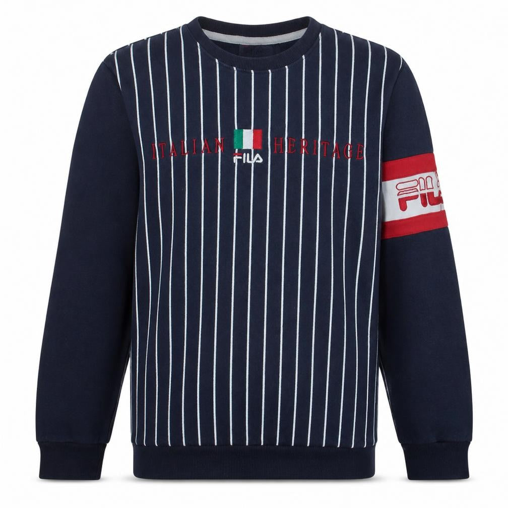 FILA Men's Blue Striped Italian Heritage Sweatshirt Size S