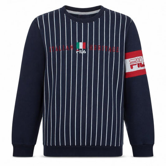 FILA Men's Blue Striped Italian Heritage Sweatshirt Size S