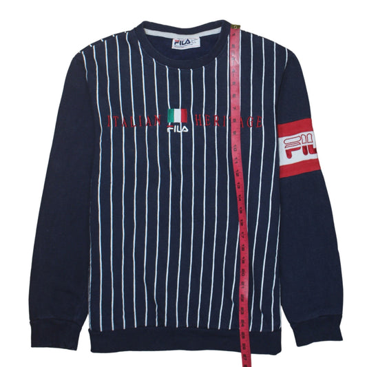 FILA Men's Blue Striped Italian Heritage Sweatshirt Size S