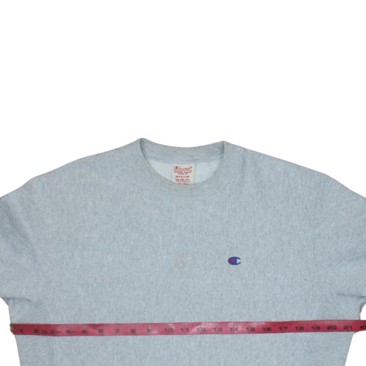 Champion Men's Grey Reverse Weave Crew Neck Sweatshirt Medium