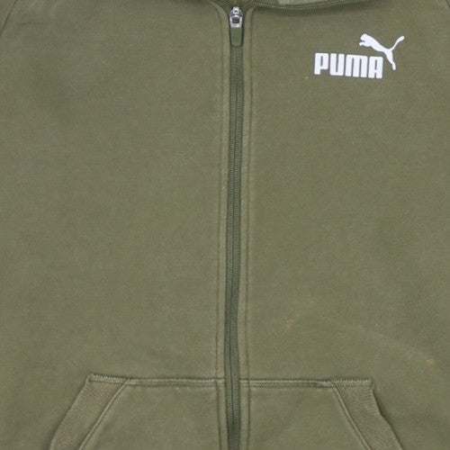 Puma Men's Green XS Full Zip Sweatshirt with Logo