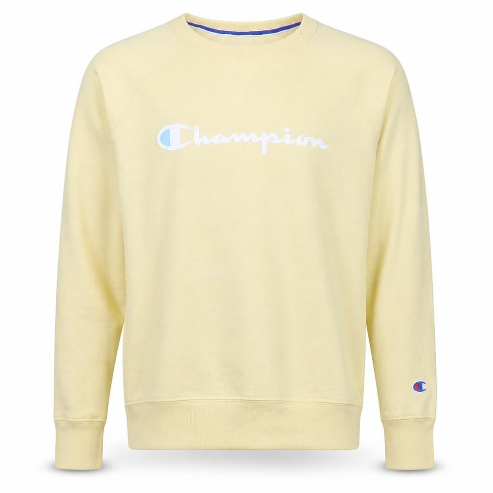 Champion Men's Beige Small Crew Neck Pullover Sweatshirt