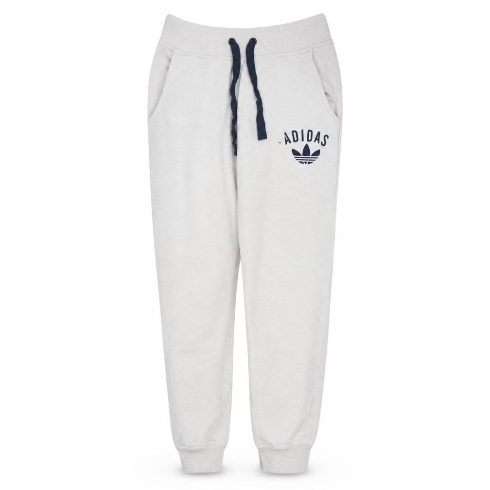 Adidas Womens White Jogger Sweatpants Size 12 Elastic Waist Comfort Fit
