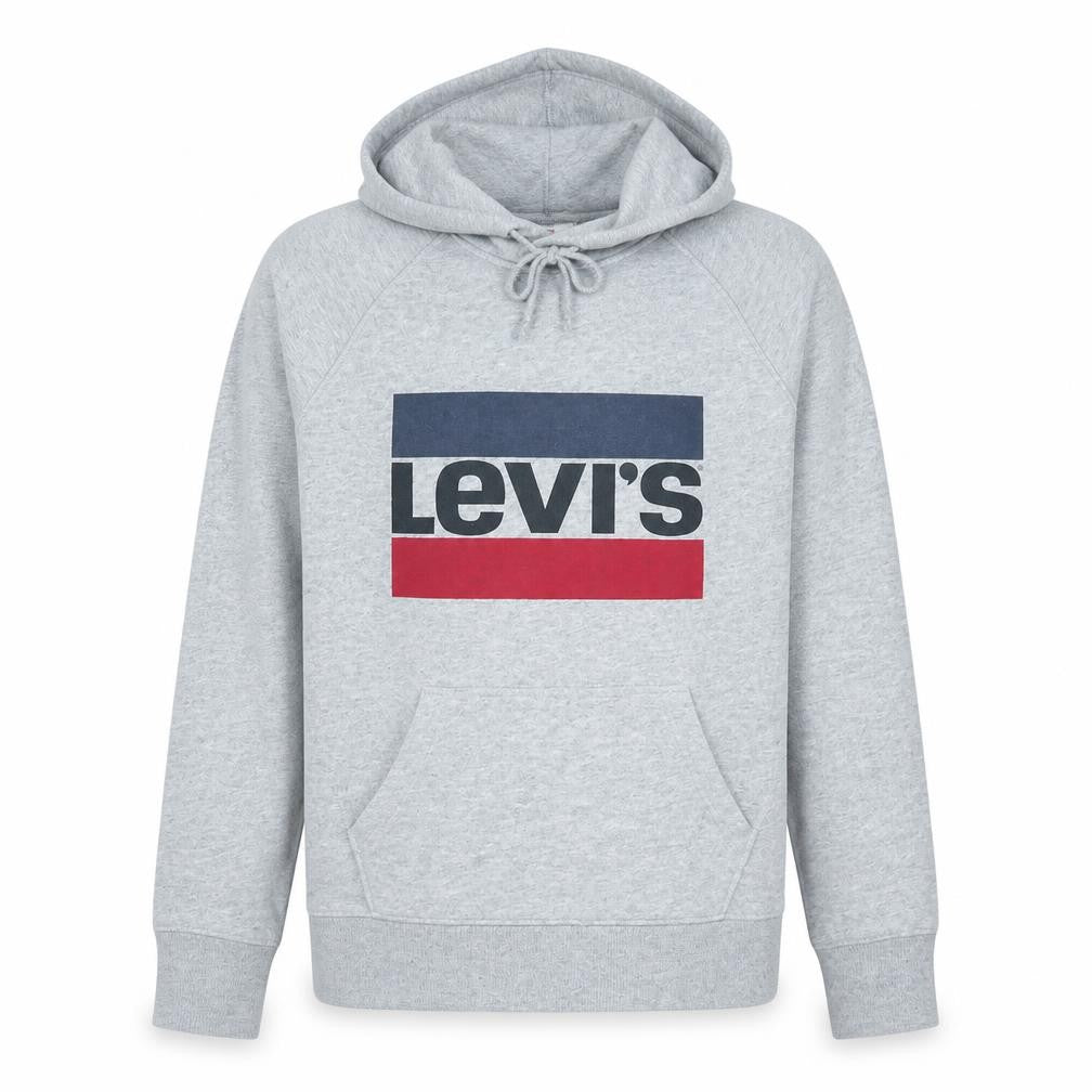 Levi's Men's Grey Pullover Hoodie Size S Logo Fleece Sweatshirt