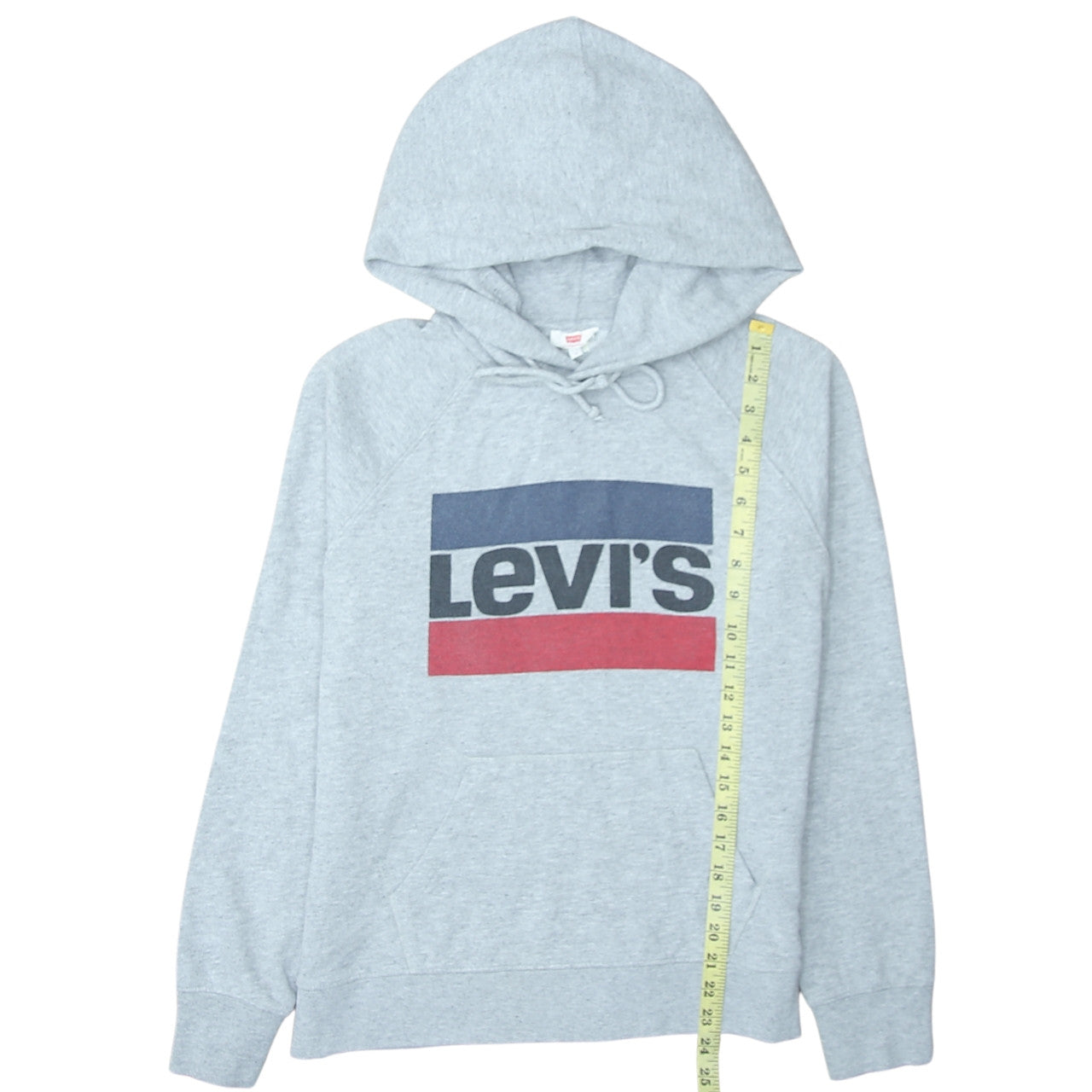 Levi's Men's Grey Pullover Hoodie Size S Logo Fleece Sweatshirt