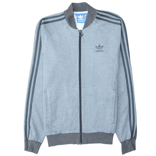 Adidas Men's Grey Full Zip Sweatshirt Small Classic Logo Track Style