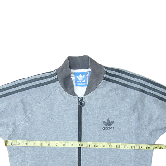 Adidas Men's Grey Full Zip Sweatshirt Small Classic Logo Track Style