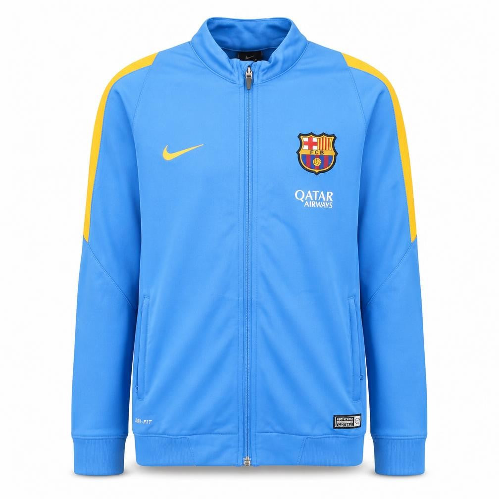 Nike Boys Blue Barcelona Full Zip Sweatshirt 12-13 Years Dri-FIT Polyester