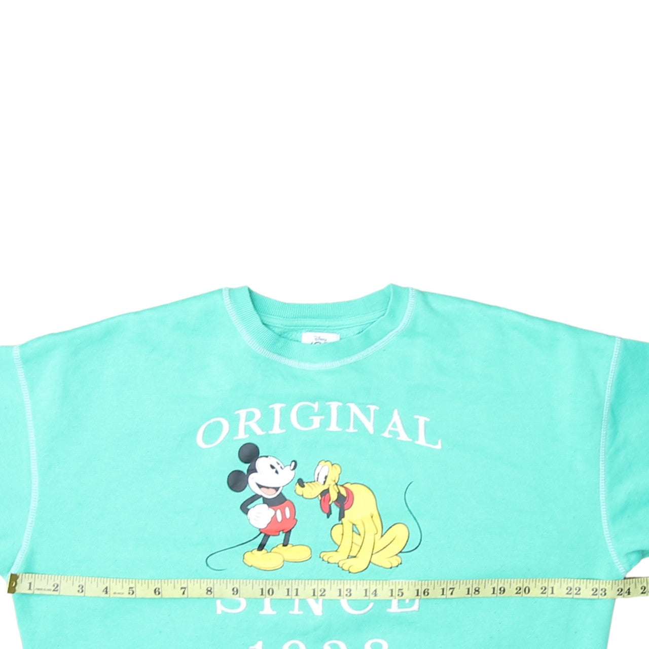 Disney x Primark Womens XS Green Mickey Pluto Graphic Sweatshirt