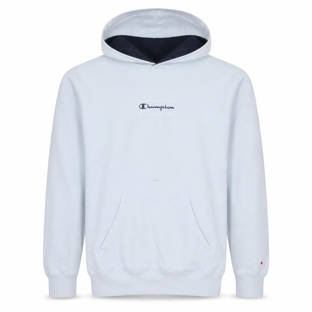 Champion Men’s White Small Pullover Hoodie with Logo Detail