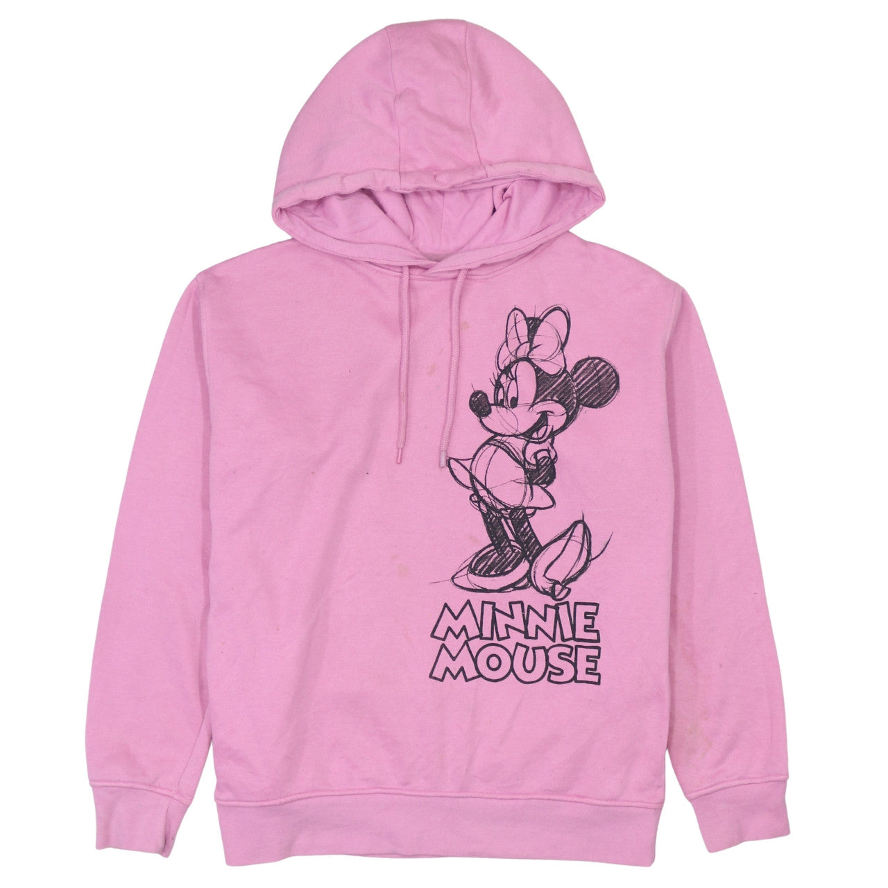 Disney Womens Pink Minnie Mouse Pullover Hoodie Size 10 Casual