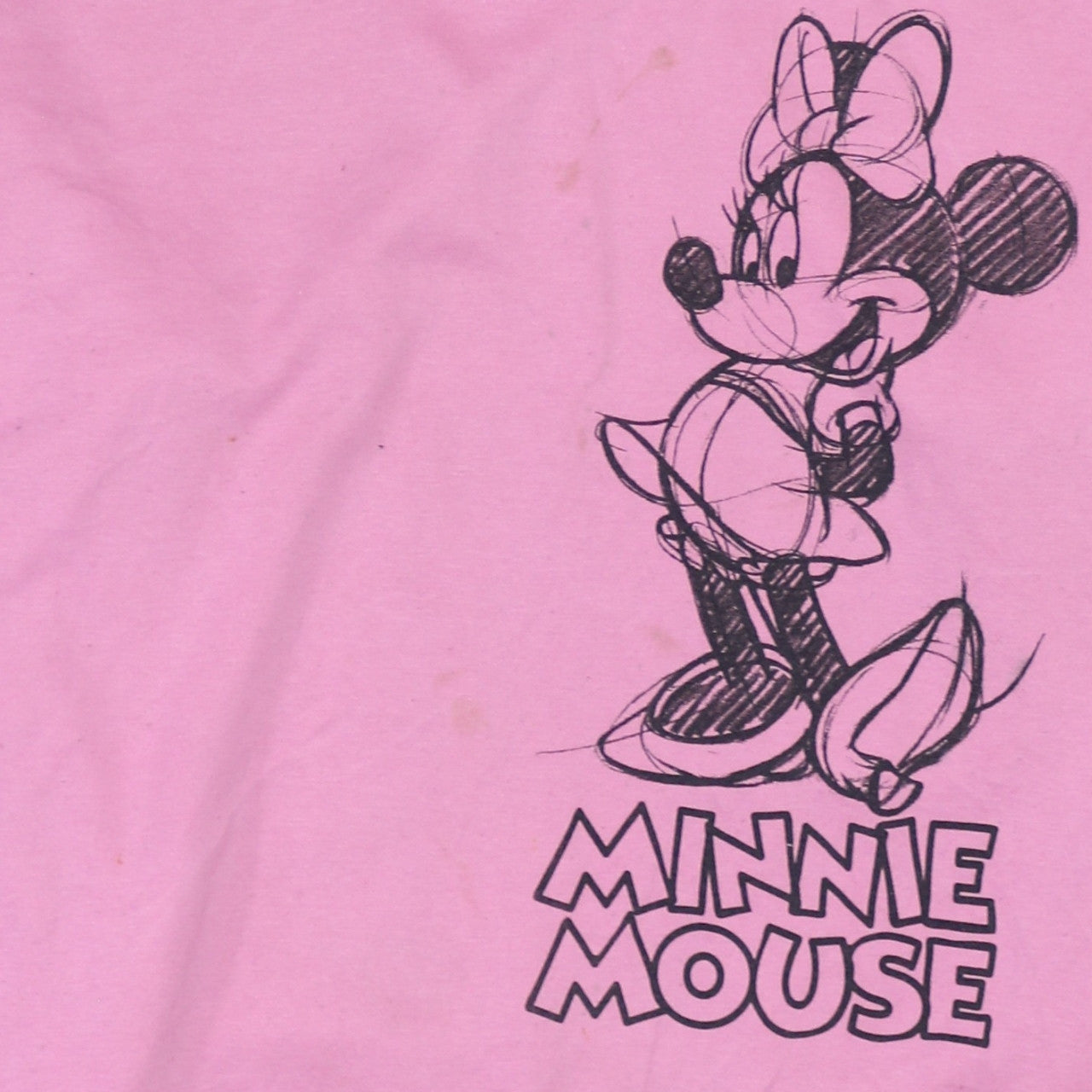 Disney Womens Pink Minnie Mouse Pullover Hoodie Size 10 Casual