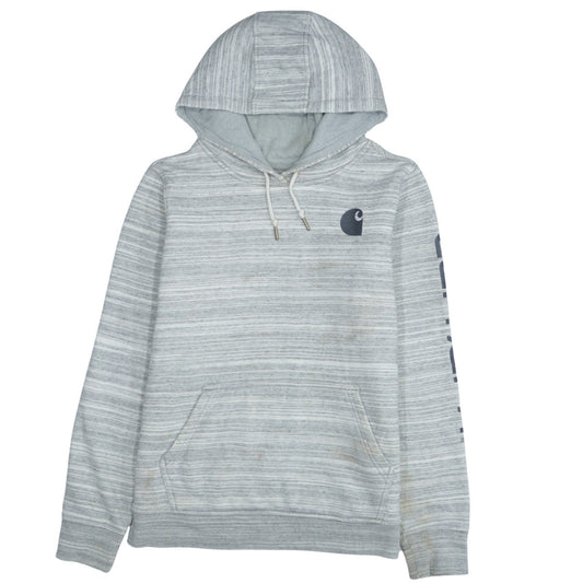 Carhartt Women's Grey Striped Pullover Hoodie Size M (12)