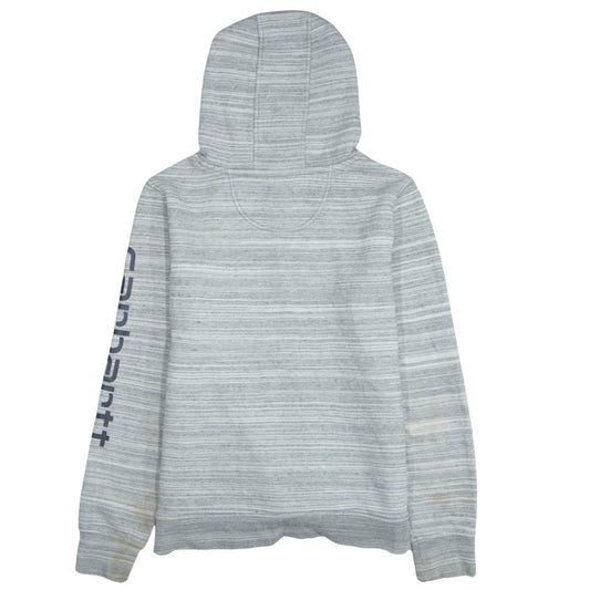 Carhartt Women's Grey Striped Pullover Hoodie Size M (12)