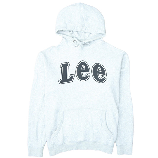 Lee Men's Grey XL Pullover Hoodie with Logo Print