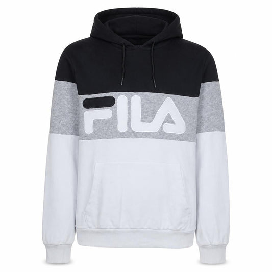 Fila Womens XS Black Grey White Pullover Hoodie Cotton Blend