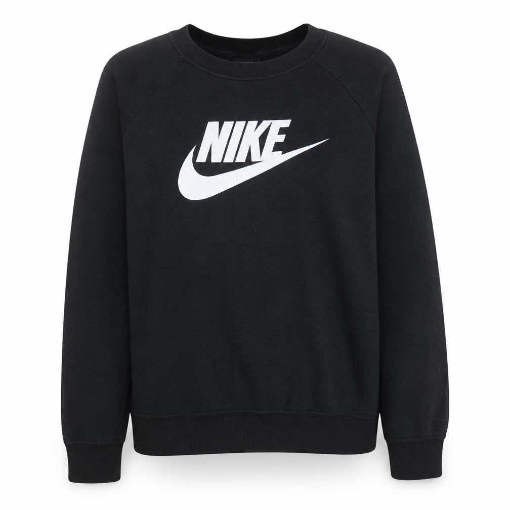Nike Womens Black Medium Pullover Sweatshirt Cotton Blend Logo Print