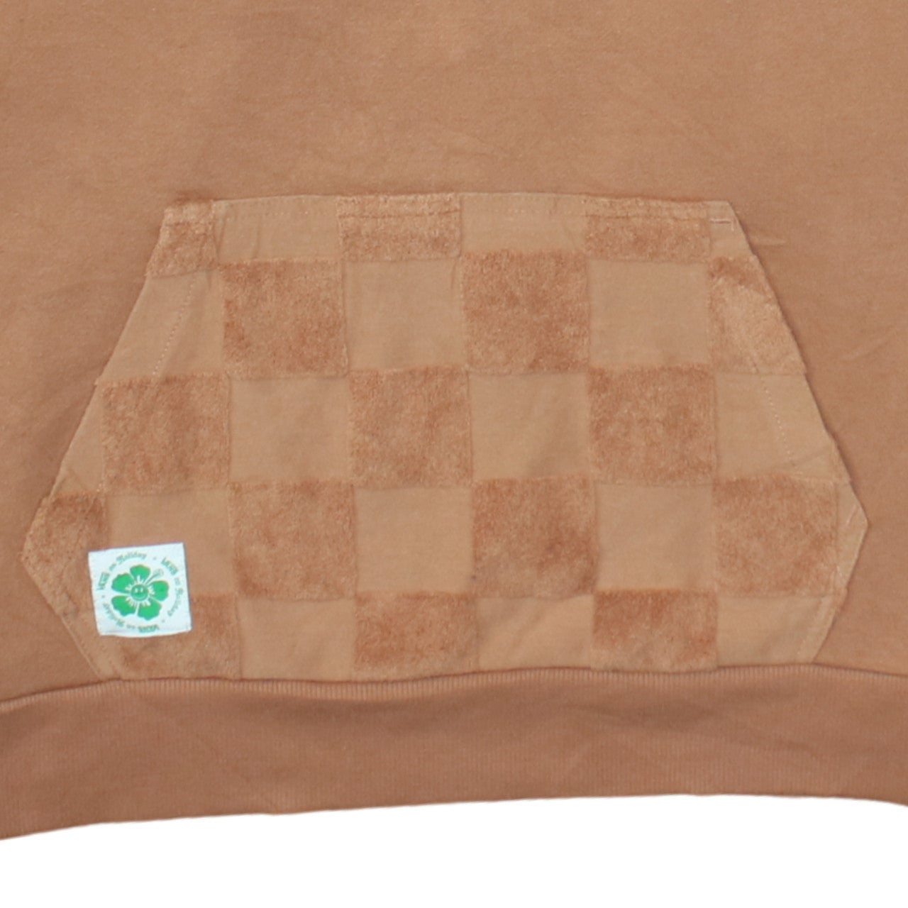 Vans Mens Brown Small Pullover Hoodie Checkerboard Fleece Cotton Blend