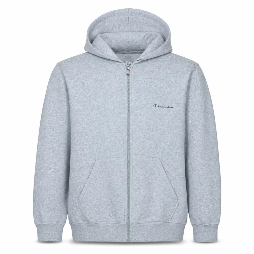 Champion Men's Grey Full Zip Hoodie L Fleece Sweatshirt