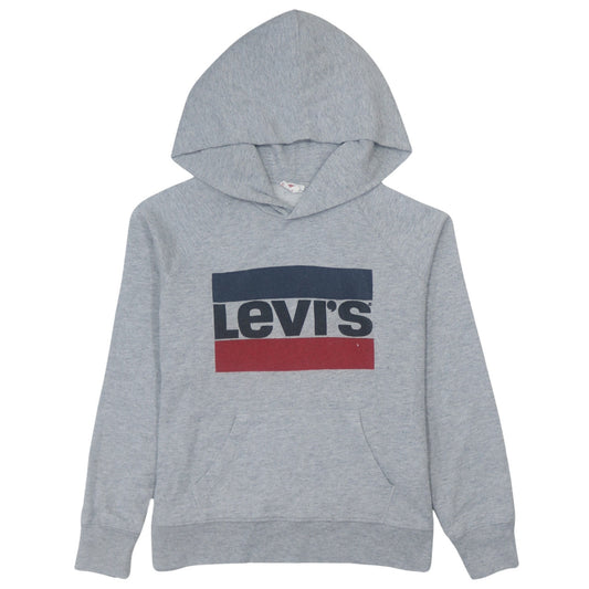 Levi's Grey XS Pullover Hoodie Teens Graphic Logo Sweatshirt