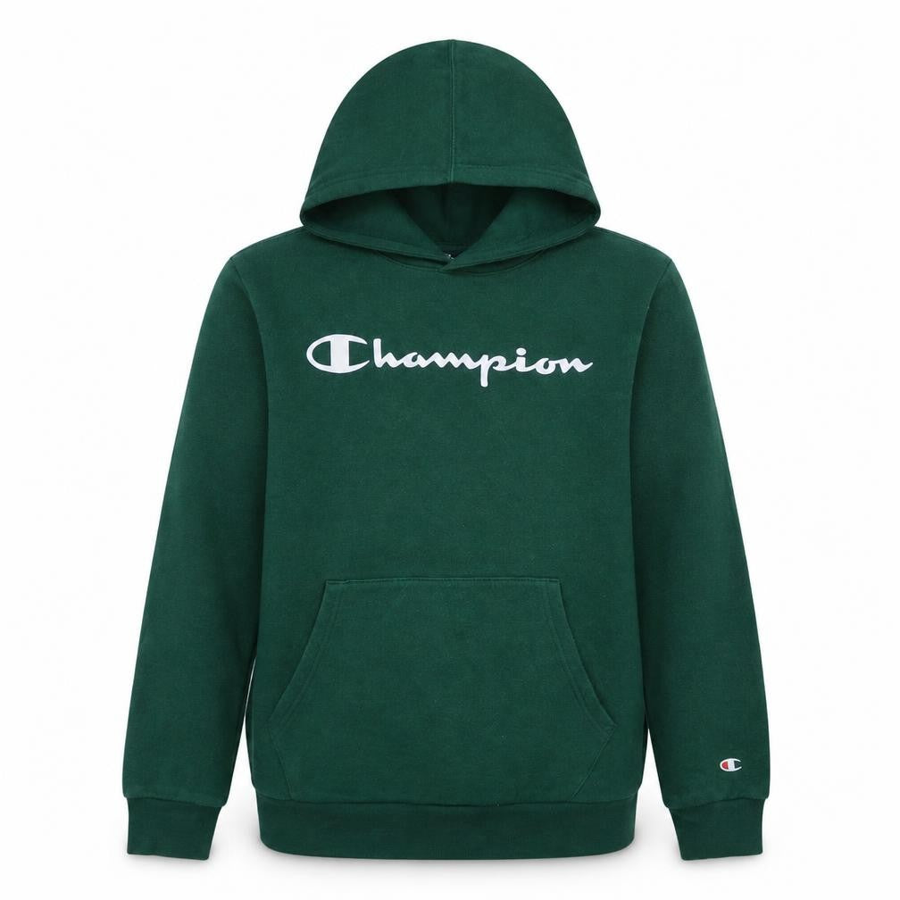 Champion Boys Green XL Hoodie 13-14 Years Pullover Cotton Blend Logo