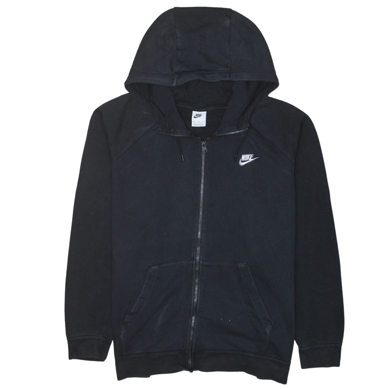 Nike Mens Black XXL Full Zip Hoodie Sweatshirt Classic Cotton Blend