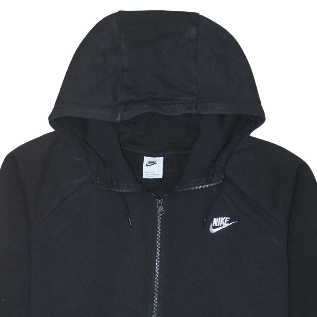 Nike Mens Black XXL Full Zip Hoodie Sweatshirt Classic Cotton Blend