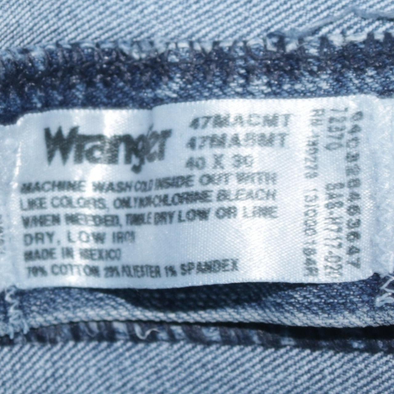 Wrangler Men's Blue 40x36 Regular Fit Straight Leg Jeans