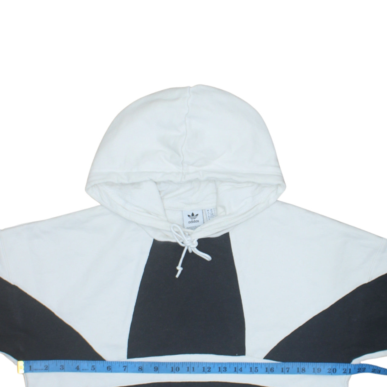 Adidas Womens White Black Hooded Pullover Sweatshirt XS
