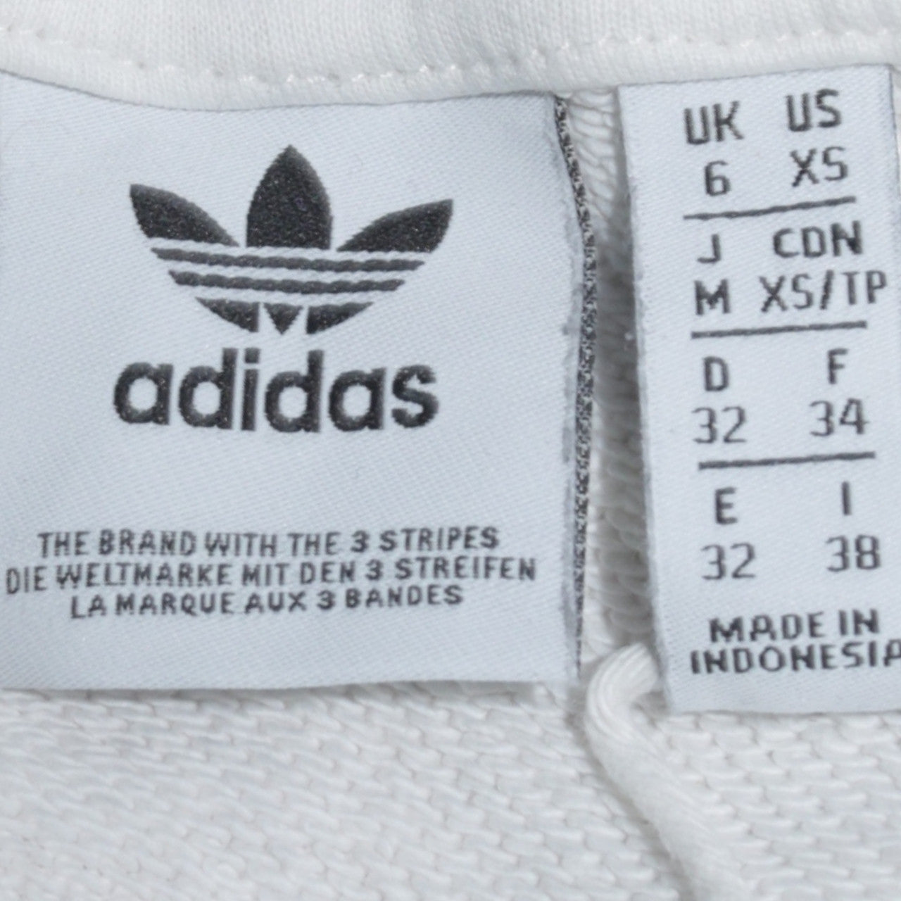Adidas Womens White Black Hooded Pullover Sweatshirt XS