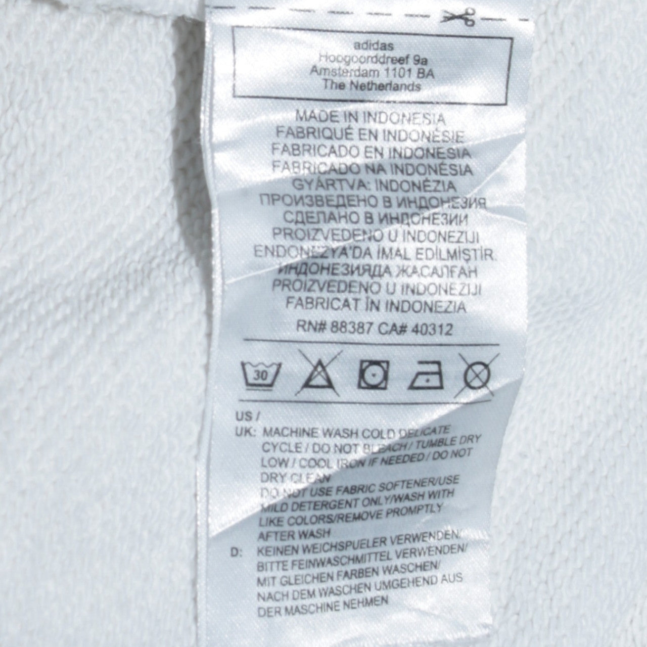 Adidas Womens White Black Hooded Pullover Sweatshirt XS