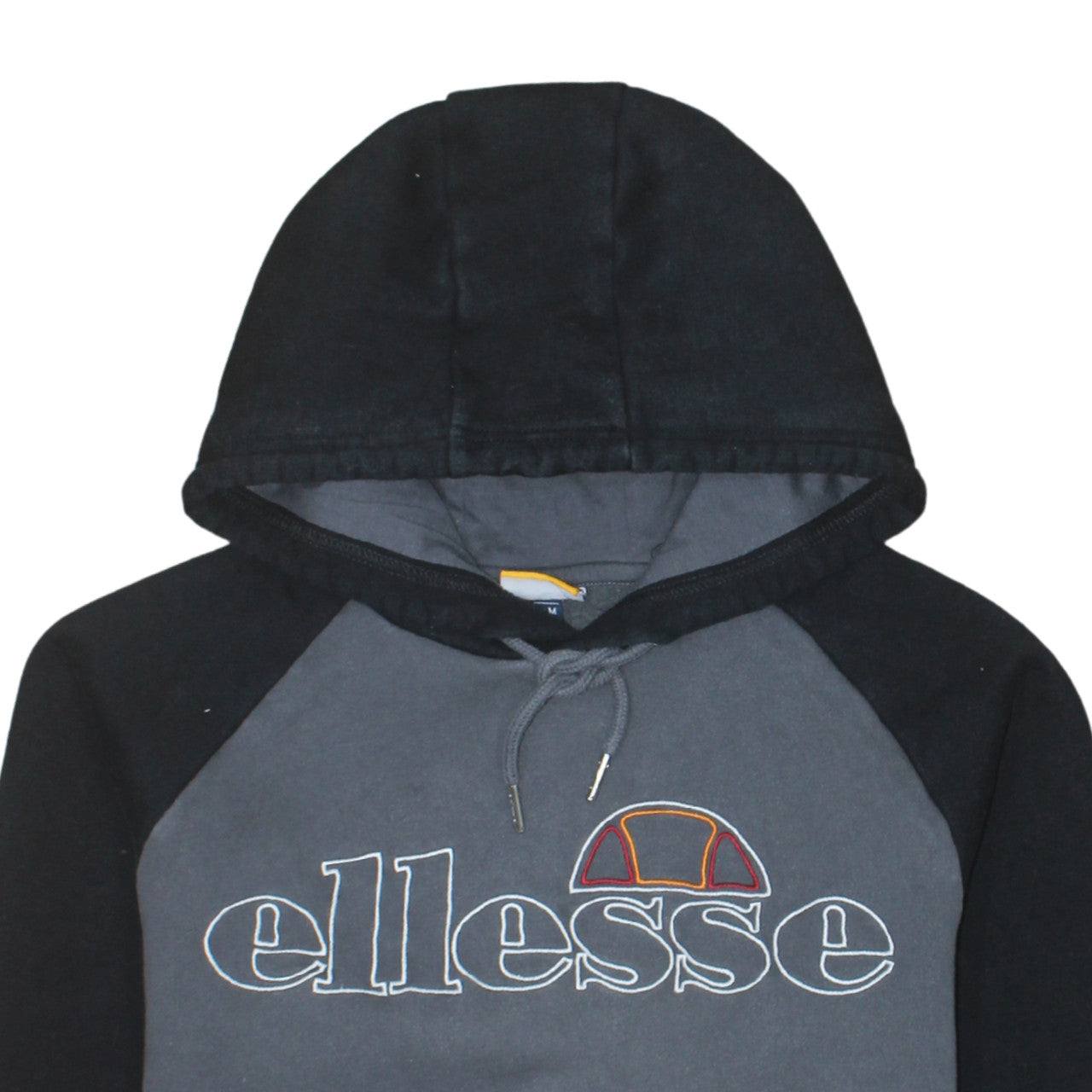 Ellesse Men’s Grey Black Pullover Hoodie M Embroidered Logo Sweatshirt