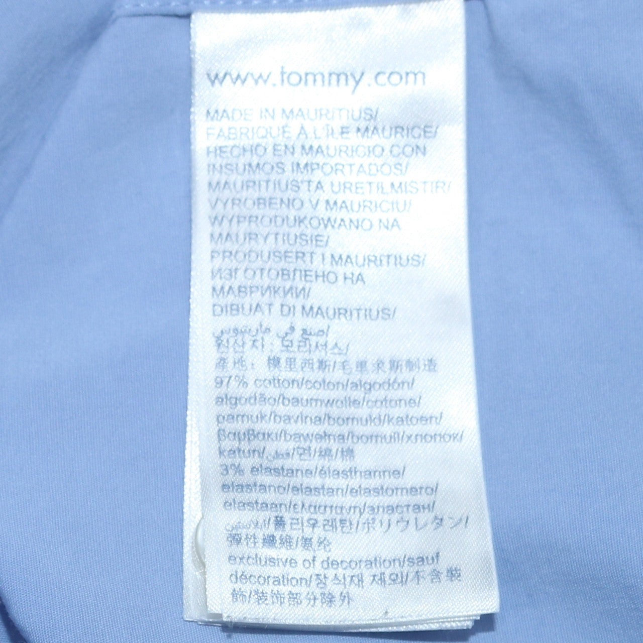 Tommy Jeans Men Blue Slim Fit Long Sleeve Button-Up Shirt L