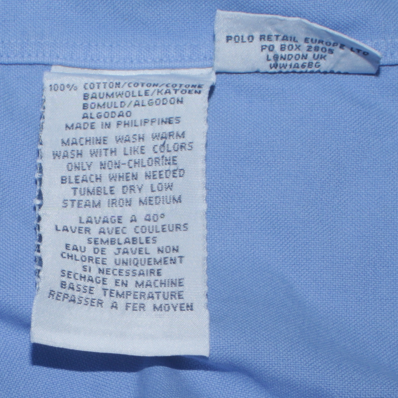 Ralph Lauren Men’s Blue Button-Down Long Sleeve Cotton Shirt Size L