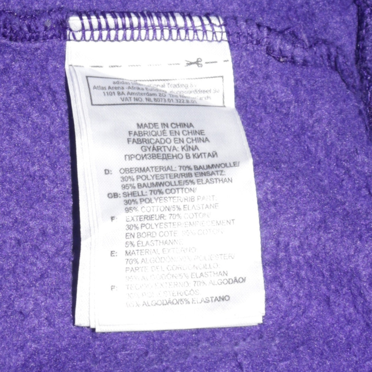 Adidas Mens Purple Pullover Hoodie L Logo Graphic Sweatshirt