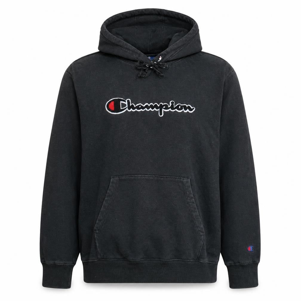 Champion Men's Black Small Pullover Hoodie Fleece Logo Sweatshirt