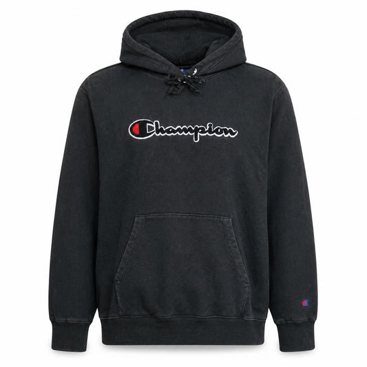 Champion Men's Black Small Pullover Hoodie Fleece Logo Sweatshirt