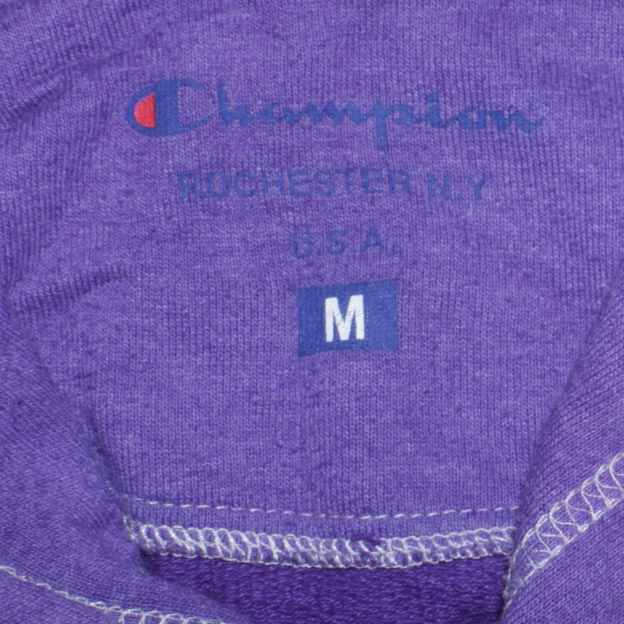 Champion Men's Purple Pullover Hoodie Medium Logo Fleece Sweatshirt