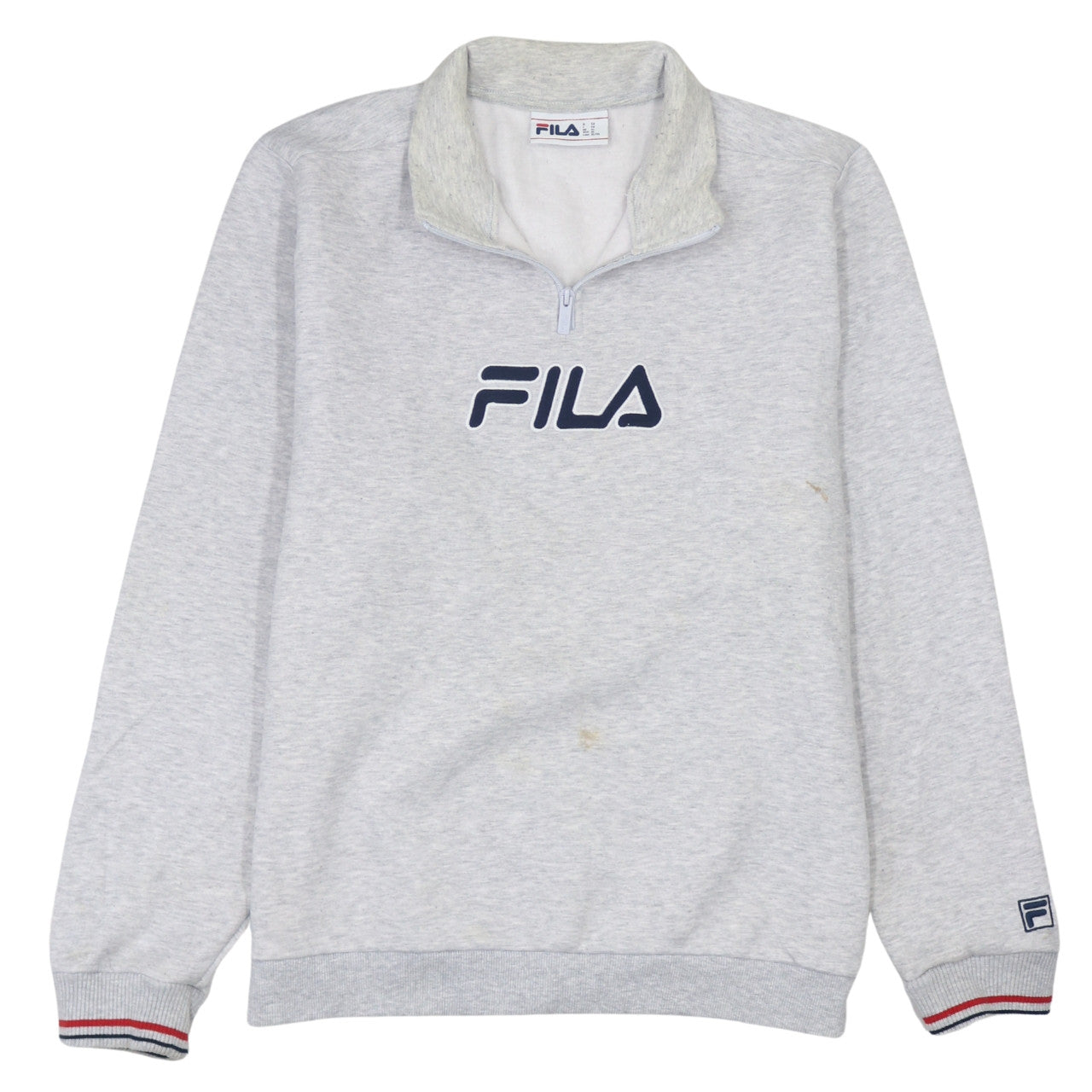 FILA Men's Grey XL 1/4 Zip Pullover Sweatshirt Classic Logo