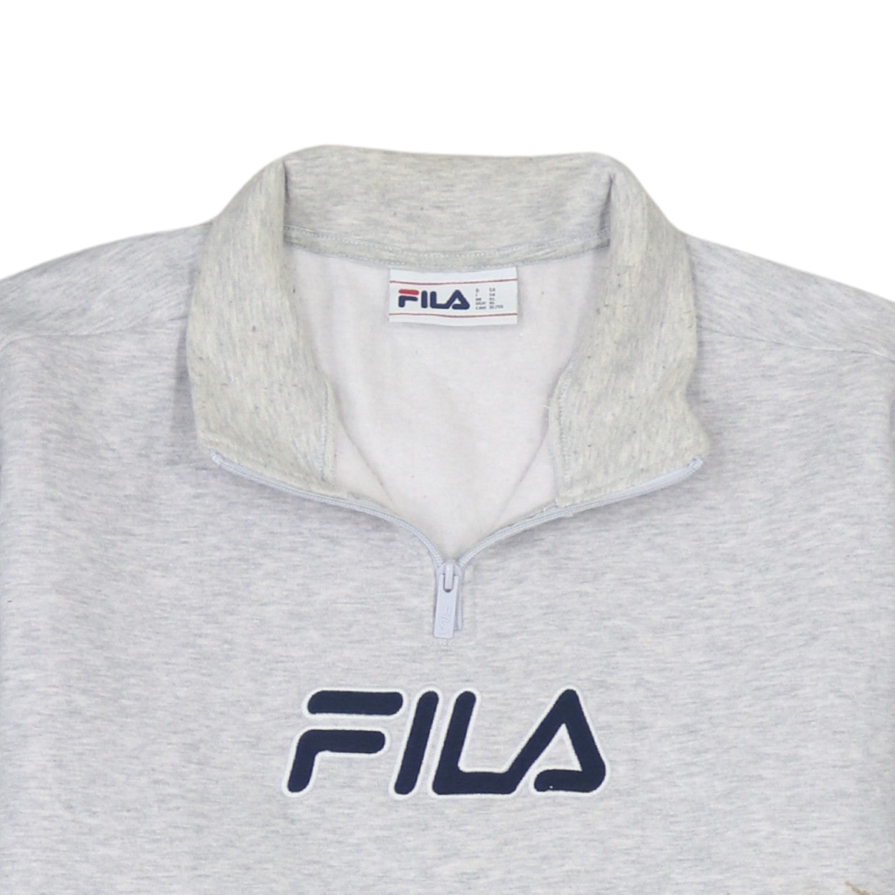 FILA Men's Grey XL 1/4 Zip Pullover Sweatshirt Classic Logo