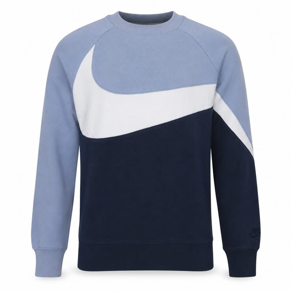 Nike Men's Blue Colour Block Crew Neck Sweatshirt XS
