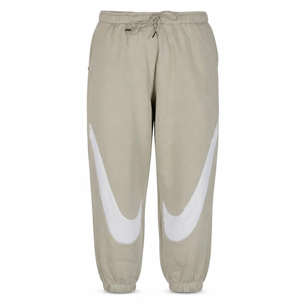 Nike Men's Beige Fleece Sweatpants M Regular Fit Casual Logo
